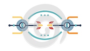 Abstract Data Network Connection, Technology Communication Flow, vector design Generative AI