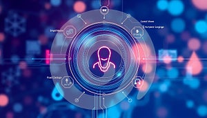 Abstract data network diagram, technology connection, digital interface, cyber, data flow, Stock Photo, Generative AI