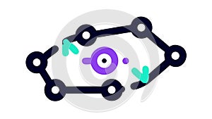Abstract Data Network: Interconnected Digital System Icon, vector design Generative AI