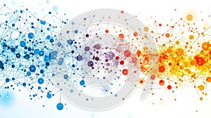 Abstract Data Network Visualization with Colorful Nodes and Connecting Lines