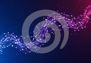 Abstract Data Network Wave Flowing Through Dark Space