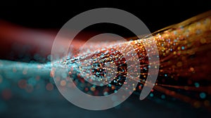 Abstract data particles forming network connection technology
