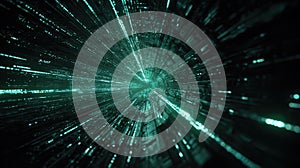 Abstract data passing through a digital speed tunnel