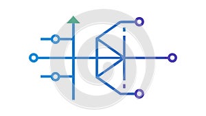 Abstract Data Point Connection, Network Hub Symbol, vector design Generative AI