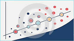 Abstract Data Points and Line Graph Background, vector design Generative AI