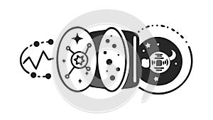 Abstract Data Processing Network Icon Vector Art, vector design Generative AI