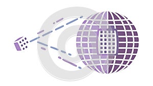 Abstract data projection. Global communication network, vector design Generative AI