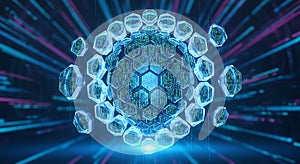 Data sphere network technology blockchain database connection security encryption future ai