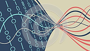 Abstract Data Stream Binary Code Digital Technology Vector, vector design Generative AI