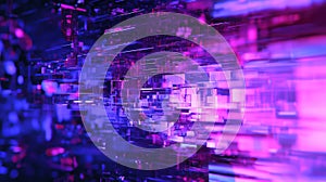 Abstract data stream flowing through digital network grid