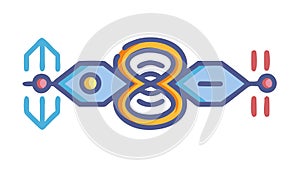 Abstract Data Stream Icon. Digital Connectivity Network, vector design Generative AI
