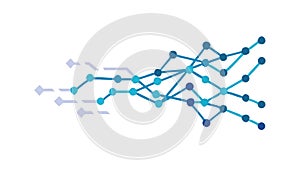 Abstract Data Stream Lines Visualization, vector design Generative AI