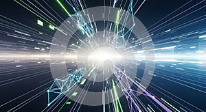 Abstract Data Stream Technology, Network, Digital Background