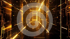 Abstract Data Stream Tunnel Digital Technology Background