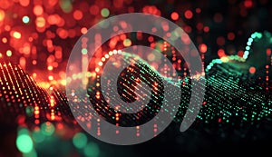 Abstract Data Stream Visualisation with Glowing Particles and Wave Pattern