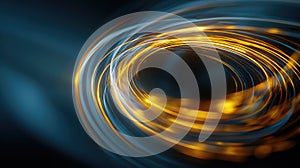 Abstract data stream vortex glowing dark background