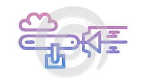 Abstract Data Transmission or Sound Wave Icon, vector design Generative AI