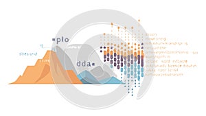 Abstract Data Visualization: Big Data and Digital Analytics, vector design Generative AI