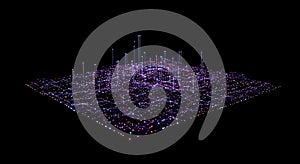 Abstract Data Visualization on Black Background