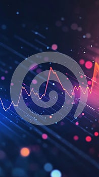 Abstract Data Visualization with Bright Graph and Colorful Lights
