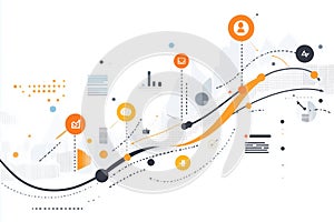 Abstract Data Visualization Chart Displaying Growth