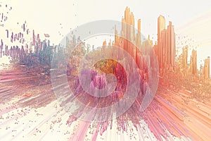 Abstract Data Visualization with Colorful Clusters and Dynamic Perspective