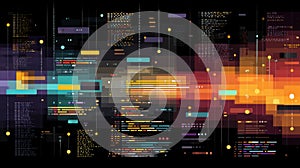 Abstract Data Visualization with Colorful Code and Digital Patterns