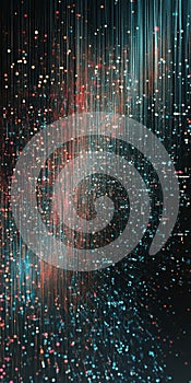 Abstract Data Visualization with Colorful Dots in a Dark Background
