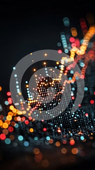 Abstract Data Visualization Colorful Lights Technology Network Graph