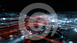 Abstract Data Visualization with Dynamic Lines and Dots Representing Information Flow in a Network Environment