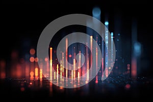 Abstract Data Visualization Glowing Lines and Digital Network