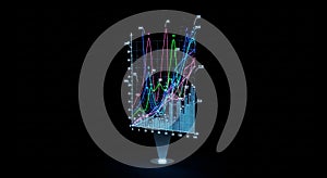 Abstract Data Visualization Light Chart Concept