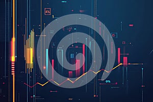 Abstract Data Visualization with Line Graph and Bars