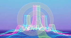 Abstract Data Visualization with Neon Gradients