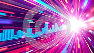 Abstract Data Visualization with Neon Lights and Dynamic Graphs