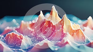 Abstract data visualization showing connection network points