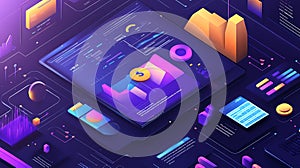 Abstract Data Visualization Shows Dynamic Information Graphics
