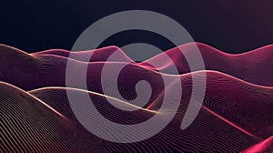 Abstract Data Visualization Terrain Wireframe Grid Neon Pink Digital Waves Background