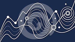 Abstract Data Visualization Waveform on a Dark Background, vector design Generative AI