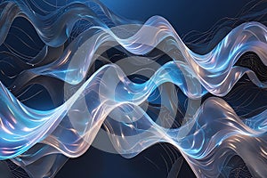 Abstract Data Wave with Glowing Network Connections Generative AI