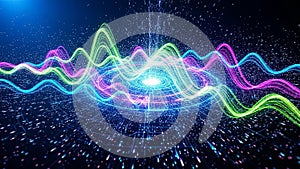 Abstract Data Waveforms, Digital Network, Technology