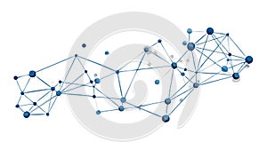 Abstract Data Web: Blue Connected Node Structure, vector design Generative AI