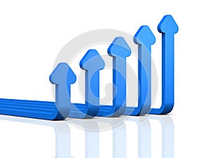 Abstract 3DCG illustration showing upward trend.