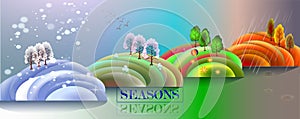 Abstract decorative background Seasons.