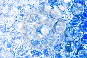 Abstract decorative blue glass balls background