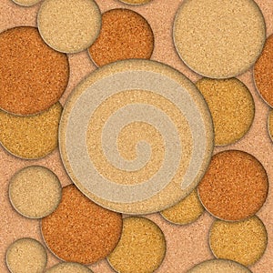 Abstract decorative circles - seamless background - texture cork