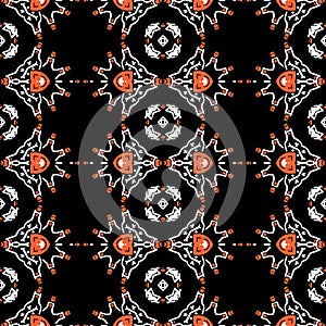 Abstract Decorative Halloween and Autumn Themed Seamless Pattern