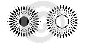 Abstract Decorative Radial Circle Patterns Set