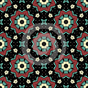 Abstract decorative seamless floral pattern