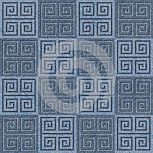 Abstract decorative tiles - seamless pattern - Blue denim jeans